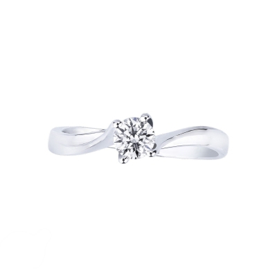 Bague de fiançailles diamant 0.30 ct or blanc 18k