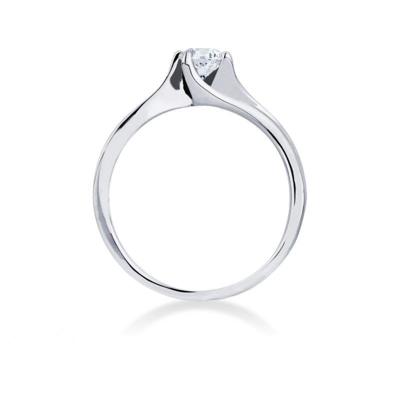 Bague de fiançailles diamant 0.40 ct or blanc 18k