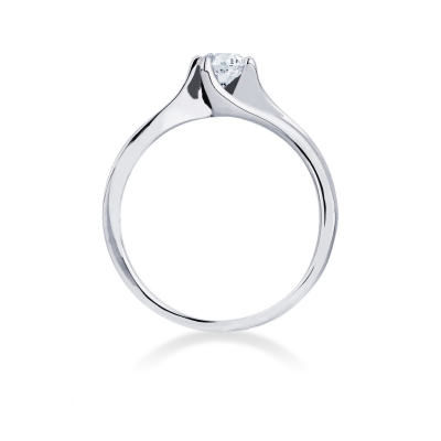 Bague de fiançailles diamant 0.40 ct or blanc 18k