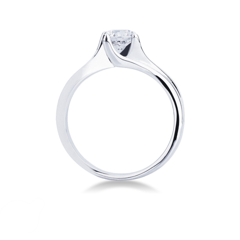 Solitaire or blanc 18k avec diamant 0.70 ct