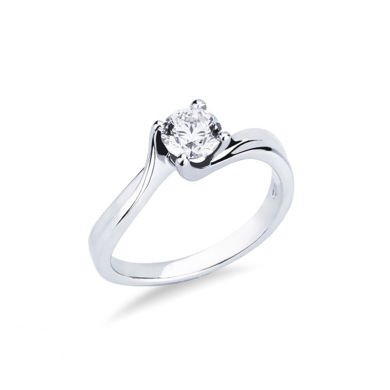 Solitaire or blanc 18k avec diamant 0.70 ct