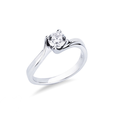 Solitaire or blanc 18k avec diamant 0.70 ct