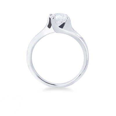 Bague solitaire en or blanc 18 carats avec diamant 1ct
