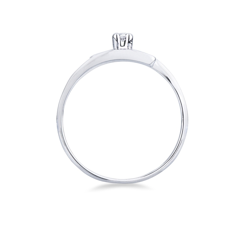 Bague solitaire en or blanc 18k avec diamant 0,04 ct