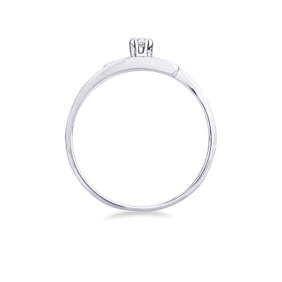 Bague solitaire en or blanc 18k avec diamant 0,04 ct