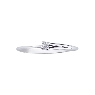 Solitaire en or blanc 18 carats avec diamant 0,04 ct