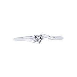 Bague solitaire en or blanc 18 carats avec diamant 2
