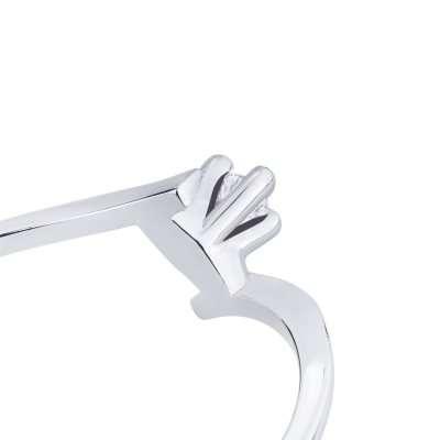 Bague Solitaire en Or Blanc 18k avec Diamant Taille Brillante 0.04 ct