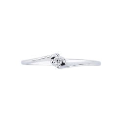 Bague solitaire en or blanc 750 avec brillant 0,04 ct  2