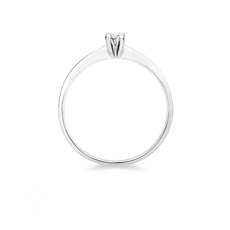 Bague 0.04 ct  solitaire en or blanc 18 carats avec diamant 