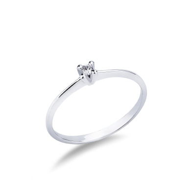 Bague 0.04 ct  solitaire en or blanc 18 carats avec diamant 