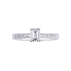 Bague avec diamant taille cœur 0,70 ct GIA en or blanc 18k 2