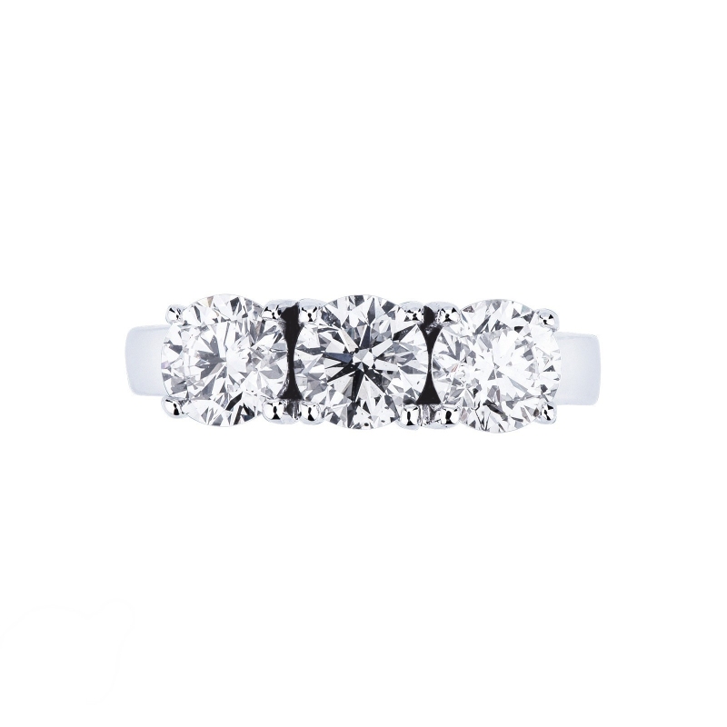 Bague Trilogy en or blanc 18k avec diamants 1,70 ct
