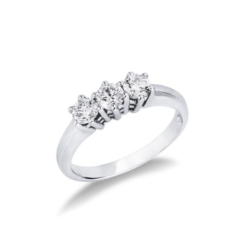 Bague de mariage en or 18 carats avec 3 diamants