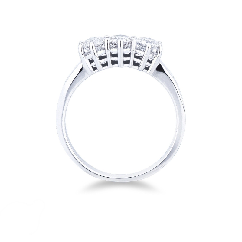 Bague trilogy en or blanc 18k avec diamants 0.80 ct