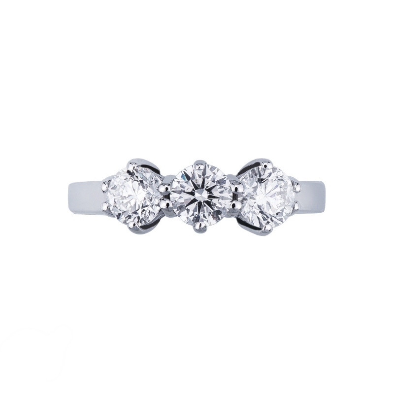 Bague trilogie 1.20 ct en or blanc 18k