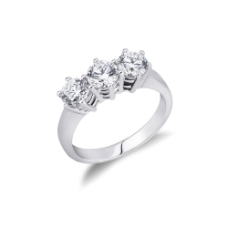 Bague Trilogy femme en or blanc 18k avec diamants 1,50 ct
