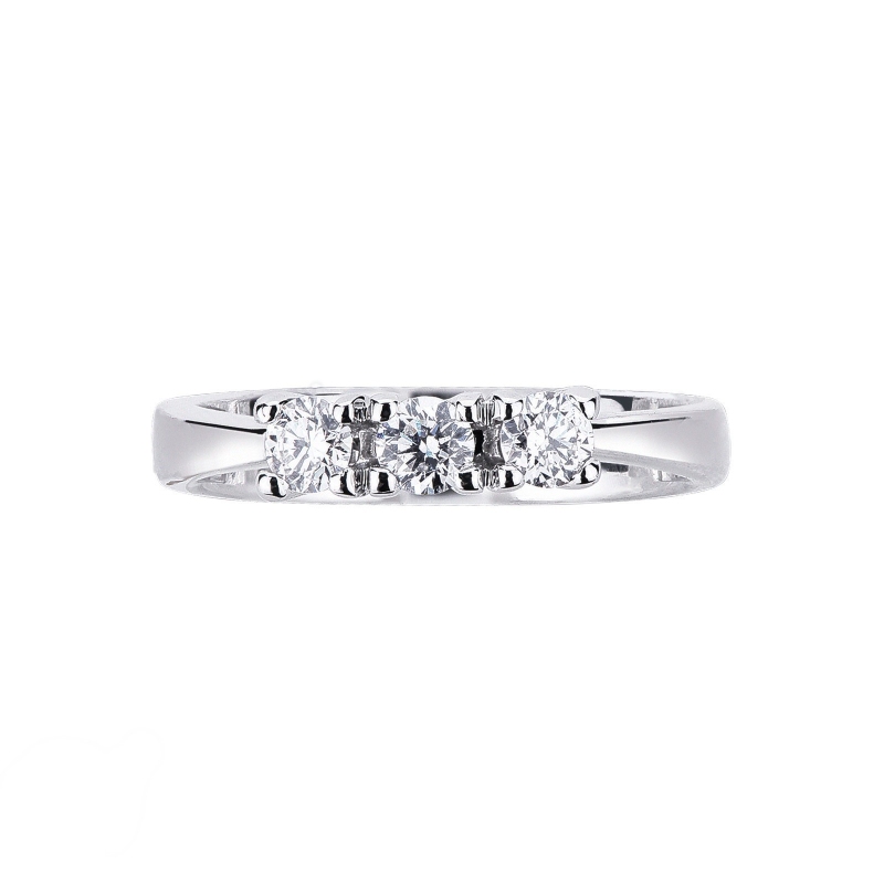 Bague femme Trilogy en or blanc 18K avec diamants