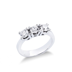 Bague trilogy en or blanc 18k avec diamants 1,15 ct