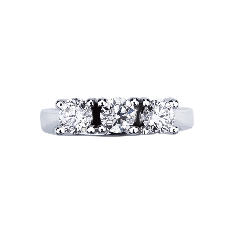 Bague Trilogy femme en or blanc 18K avec diamants CT 1.20