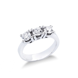 Bague Trilogy femme en or blanc 18K avec diamants CT 1.20