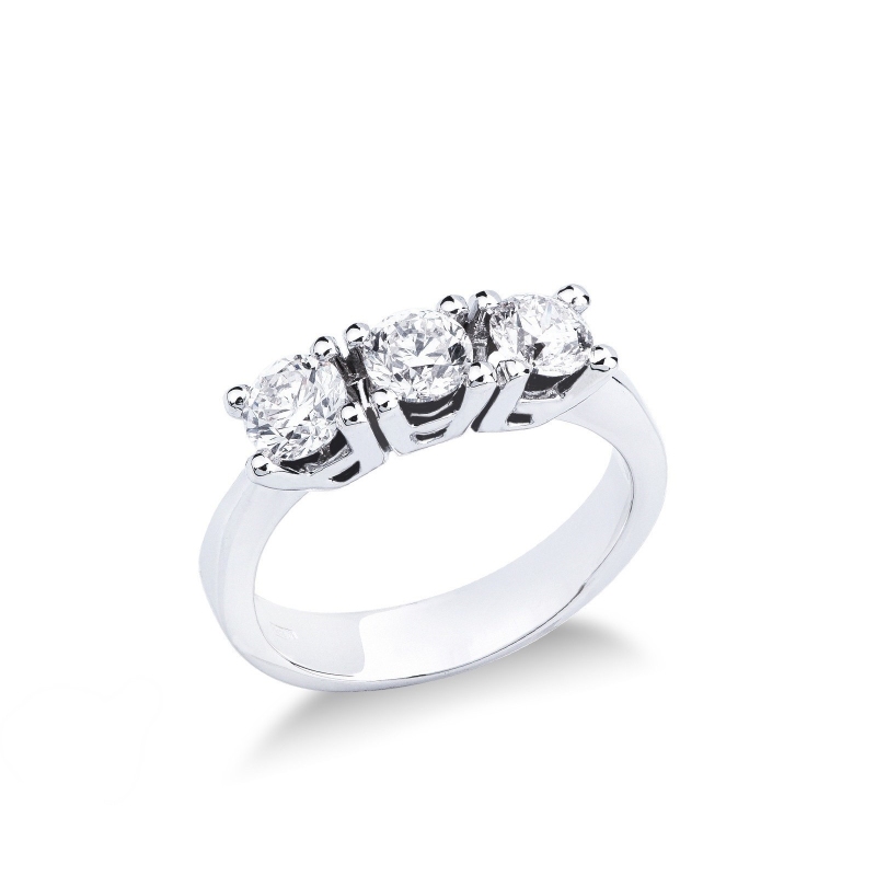 Bague Trilogy femme en or blanc 18K avec diamants CT 1.20