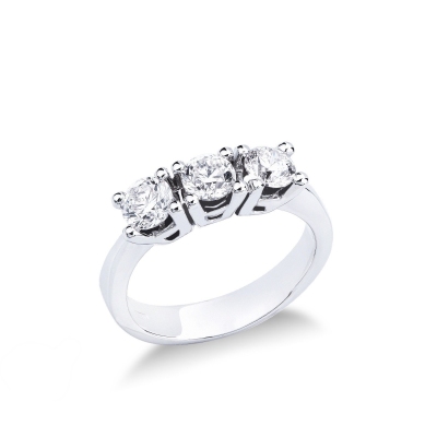 Bague Trilogy femme en or blanc 18K avec diamants CT 1.20