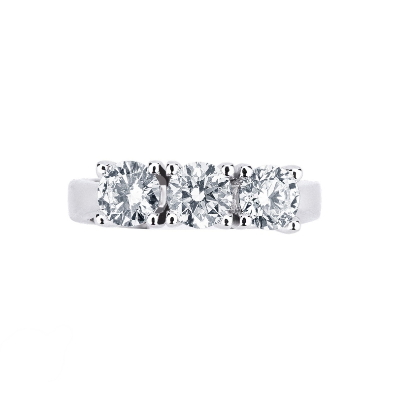 Bague Trilogie de diamants en or blanc 18k