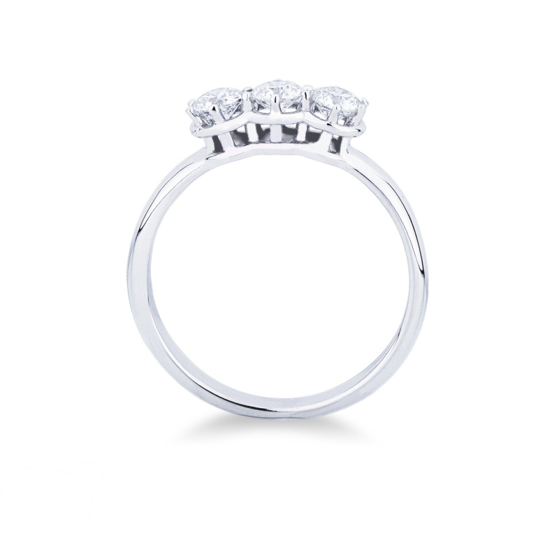 Bague trilogy en or blanc 18k avec diamants 0,60 ct