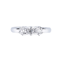 Bague trilogy en or blanc 18k avec diamants 0,60 ct 2