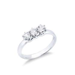 Bague trilogy en or blanc 18k avec diamants 0,60 ct