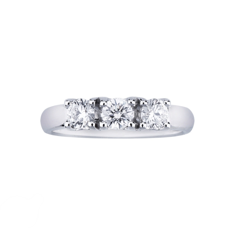 Bague trilogy en or blanc 750 avec 3 diamants