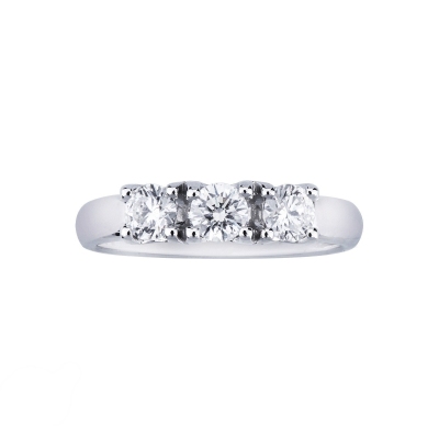 Bague trilogy en or blanc 750 avec 3 diamants