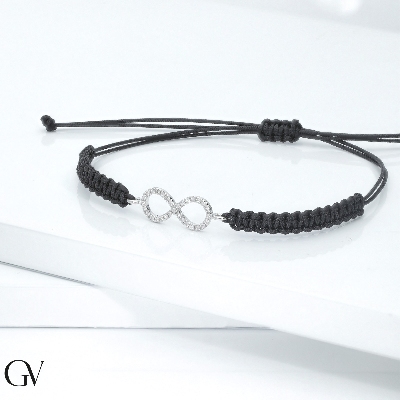 Bracelet infini en or blanc 18k diamants