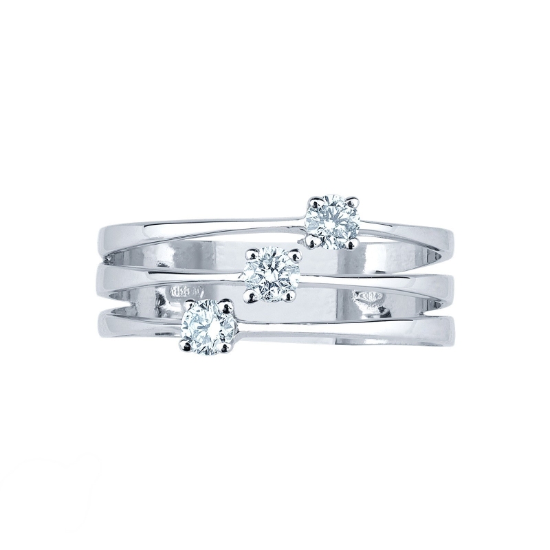 Bague Trilogy en Or Blanc 18k Diamants 0,24 Ct