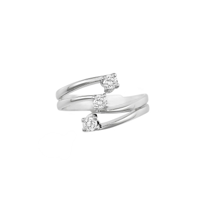 Bague diamant trilogie or blanc 750 0.30 ct