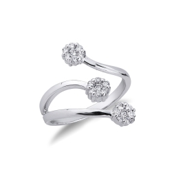 Bague modèle trilogy ilusion en or blanc 18k sertie diamants