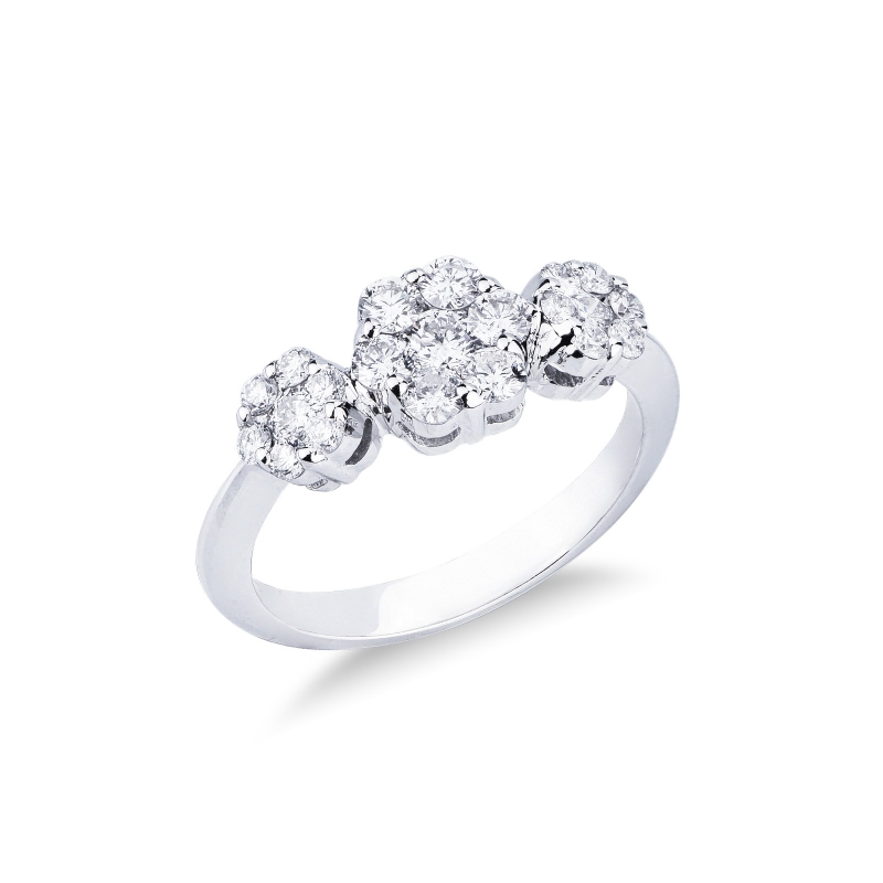 Bague Illusion Trilogy en or blanc 18 carats avec diamants