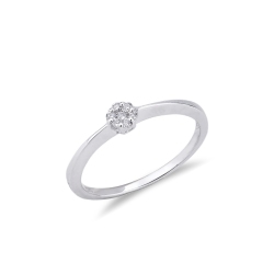 Bague pavé or blanc 18k avec diamants