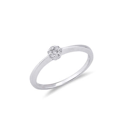 Bague pavé or blanc 18k avec diamants