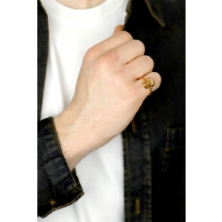 Bague tête de mort en or rose 18k et diamants 2