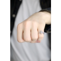 Bague skull mobile en or blanc 18k avec diamants 2