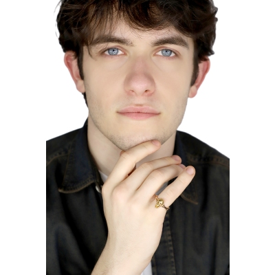 Bague avec skull mobile en or rose 18k et diamants 