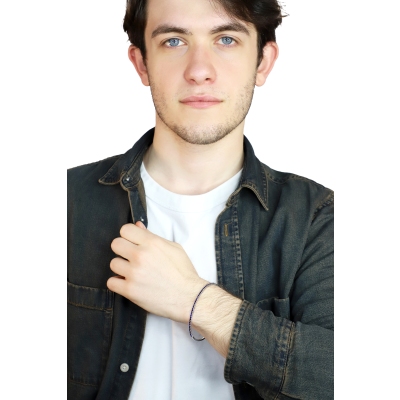 Bracelet Rigide Tennis avec Saphirs Bleus en Or Blanc 18k