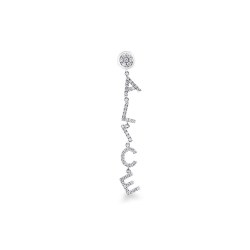 Pendentif MONO prénom ALICE en or blanc 750 et diamants