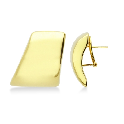 Boucles d'oreilles rectangulaires en or jaune 18K