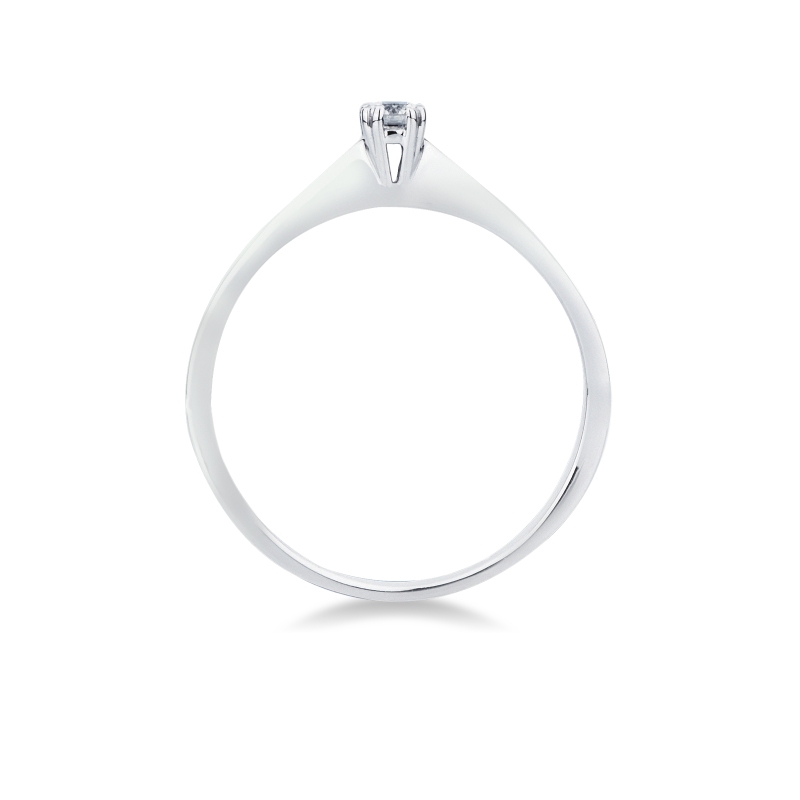 Bague Solitaire Valentin, Diamant 0,10 ct & Or Blanc 750
