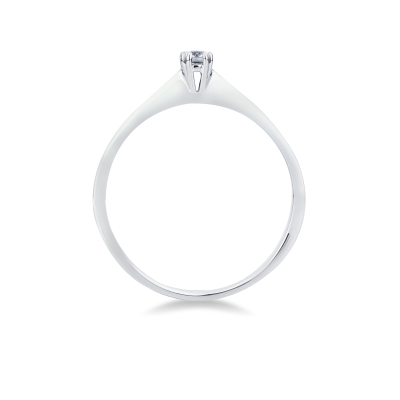 Bague Solitaire Valentin, Diamant 0,10 ct & Or Blanc 750