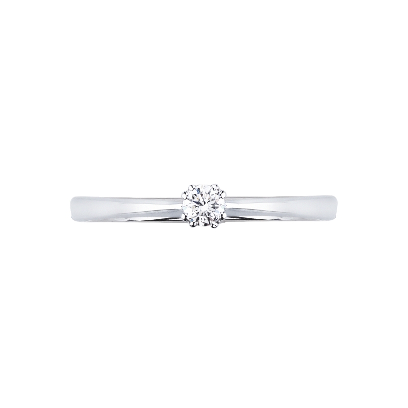 Bague Solitaire Valentin, Diamant 0,10 ct & Or Blanc 750