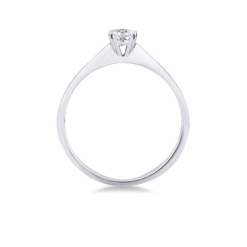Bague solitaire femme en or blanc 18k diamant 0,25 ct